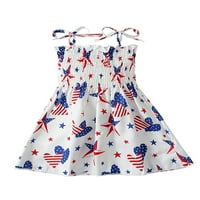 Niuer Baby Camisole Boemian sandress Girls CAMI haljine Swing Beach Američka zastava Ispiši klizač