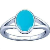 Divya Shakti 12.25-12. Carat TURQUOSE FEROZA Gemstone Silver Ring za muškarce i žene