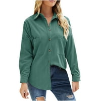 V-izrez s dugim rukavima, pulover seksi kardigan bluze za žene čišćenje $ majica zelena veličina s