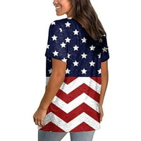 Žene američke zastave T majice Tee Patriotski kratki rukav USA Tunika Ljetna bluza na vrhu Ležerne knjige