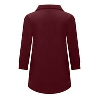 Plus size Dressy vrhovi za žene rukav V-izrez Majice u boji Ležerne prilike labave pulover
