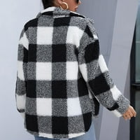 Ženske plaćene jakne, žene kaputi Fuzzy Fleece Sherpa Fau Krznena jakna Zipper Topla zima Comfy Chearling