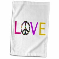 3drose ljubavi sa cvjetnim mirovnim potpisom za O. Hippy Hippie cvjetni moć snage - ručnik, prema