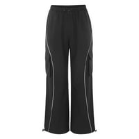 Nove ženske hlače Žene labave teretne hlače Retro Multi džep niska struka kopča za svinjsku kavu Slim
