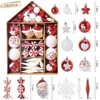Crveni božićni kuglični ukrasi za božićne rubljeni božićni božićni ukras sa ručnim poklon paketom za