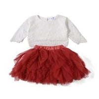 Toddle Baby Girls Tutu Haljina pola rukava čipke i višeslojne suknje za suknje za višeslojnice