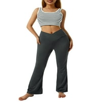 Douhoow ženske gamaše crossover visoki struk vježbanje pantalone rastezanje joge hlače