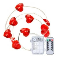 Valentinovo dekorativni lagani žica LED crvena bakrena žičana žičana žica za valentinovo u obliku boke za valentinovo u obliku svjetlosnog na daljinski upravljač