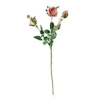 3-glava umjetna ruža cvjetna buket simulacija ruža svilena cvjetna dekora lažni cvijet, tamnocrveno