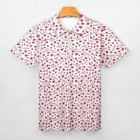 Muškarci Valentines Dan Modni geometrijski tiskani polomici Košulje poklopce Collar patent zatvarač