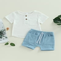 Baby Boy ljetni odjel postavio je kratki rukav s majicom niz džepne majice s kratkim odjećom za mališane