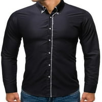 Capreze muške košulje sa čvrstim bojama dugih rukava Slim Business Formalno dugme spuštane bluze