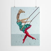 Americanflat Giraffe na ljuljački od Coco de Paris Art Art Print