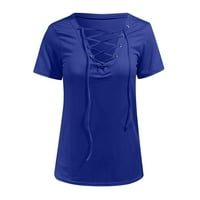 Daznico Womens Tops Žene Ljeto V izrez Kratki rukav majica Casual Tunic Beach Solid bluza TOP TEE Womens