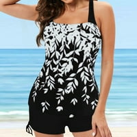 Tankini kupaći kostim za žene Modni veliki bikini set Print Suspender plus veliku veličinu Split kupaći