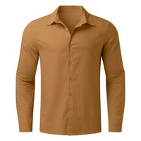 Vintage pamučne posteljine muške košulje s dugim rukavima za muškarce Sping ljetne majice bluza špirti