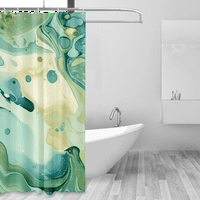 Fraigo Mramorna kupaonica za zavjese za tuširanje, svijetlo zelene poliesterne tkanine zastove sa kukama,