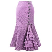 LUMENTO DAMIES LONG suknja Visoki struk Maxi suknje Cvjetni print Pleased Fishtail crni 3xl