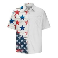 Odeerbi 4. jula Patriotska havajska košulja za muškarce Ležerne prilike za ovratnik dugmeta Cardigan
