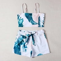 Ženska solidna bikini remena bikini duboki v seksi split kupaći kostim set dvodijelni kupaći kostim