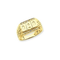 14k žuti zlatni prsten za muške dijamant oko AA, veličine 7