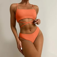 Finelylove kupaći kostim žene Dva push-up sport BRA Style Bikini Orange L