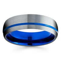 Plavi volfram Vjenčani trake Siva volfram prsten za prsten sive volframove prsten Udobnost fit prsten