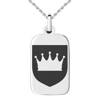 Kraljevski grb od nehrđajućeg čelika Shield ugravirani mali pravokutnik ogrlica za pse šarm privjesak