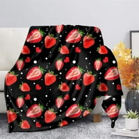 Nosbei jagoda od jagoda baca pokrivač toplom mikrofiberkom meko ugodno flanel pokrivač za kauču na kauču