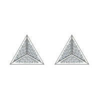 Diamond Stud naušnice Triangle piramidne dijamantske naušnice 10k bijelo zlato 0. CT TW
