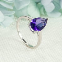 Ring Girl Boxing Exquisite Minimalistički dijamant Amethyst u suzama prsten za prsten nakit