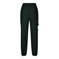Redovne hlače za žene Casual Hlače sa visokim strukom, Ležerne prilike Ležerne jedinice u boji tamno