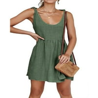 Pfysire Womens Plain A-line tenk haljina bez rukava Summer Beach Sunderss Army Green S