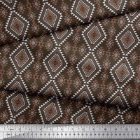 Soimoi smeđa pamučna kambrična tkanina Dijamant i trokut Geometrijski otisci tkanine sa širokim dvorištem