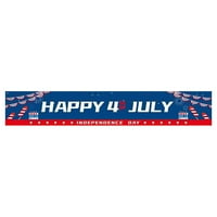 Realhomelove Veliki 4. jula Happy Banner 120 X20 ukrasi neovisnosti Dnevni znak dvorišta Patriotsko