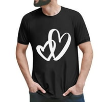 Huaai Valentines Dan Grafički majica majica kratkih rukava TOP MENS Model Ženski retro modnih vrhova