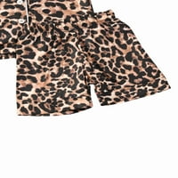 Fullvigor Boys Girls Pijamas Set Leopard Print Dugih kratkih rukava Hlače