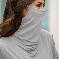 Ženski vrhovi Ženski casual labav okrugli vrat kratki rukav maska ​​za lice TOP bluza majica siva