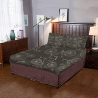 Posteljina za posteljinu Black Bicikl Twin Veličina prekrivača sa jastukom za kućnu posteljinu Dekoracija