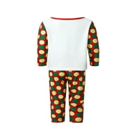 Huakaishijie Božić-dječja odjeća Santa Claus Dot Printing s dugim rukavima Okrugla ovratnik za spavanje + pantalone za mamu Tata Kid Baby Dog