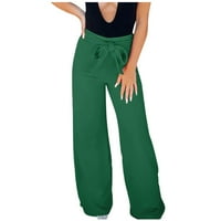 DMQupv Capri pantalone za žene plus veličine Stretch ženski elegantni prugasti split visoki stručni