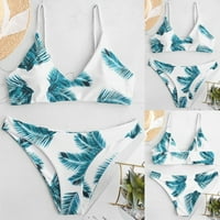 Žene plivajuće kratke hlače i gornje žene dvodijelni listovi ispis snimka bikini set kupaći kostimi