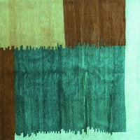 Ahgly Company Indoreni pravokutnik apstraktne tirkizne plave suvremene prostirke savremene površine, 5 '8'
