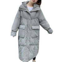 Sngxgn moda ženska kaput od polje punog kratka kaput s džepovima Petite zimski jakne za žene, sive,
