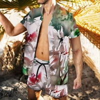 Ručno majice Ruimatai Muške Ispis kratkih rukava Ljeto Postavi Sumnji gumb Kardigan Bluza i hlače