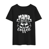 Žena majica Mama trebaju kavu tiskane žene crna majica casual smiješna majica ženske majice Harajuku