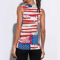 Plus size Američka zastava Cisterne za zastavu Žene 4. srpnja majica bez rukava Patriotske zvijezde