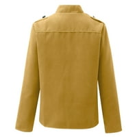 Ženski dvostruki gumb Prednji vojni stil Blazer Ladies Forrach Jacket Yellow XL