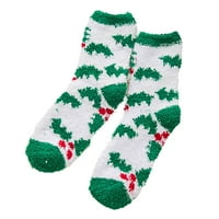 Tenjioio zimske čarape klirence 1parama za odrasle božićne čarape Ženske tople koraljne plišane svjetske