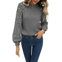 Ženski džemperi Veliki džemperi za žene Žene Modni labavi pleteni zrnc okrugli vrat Duks duge pulover